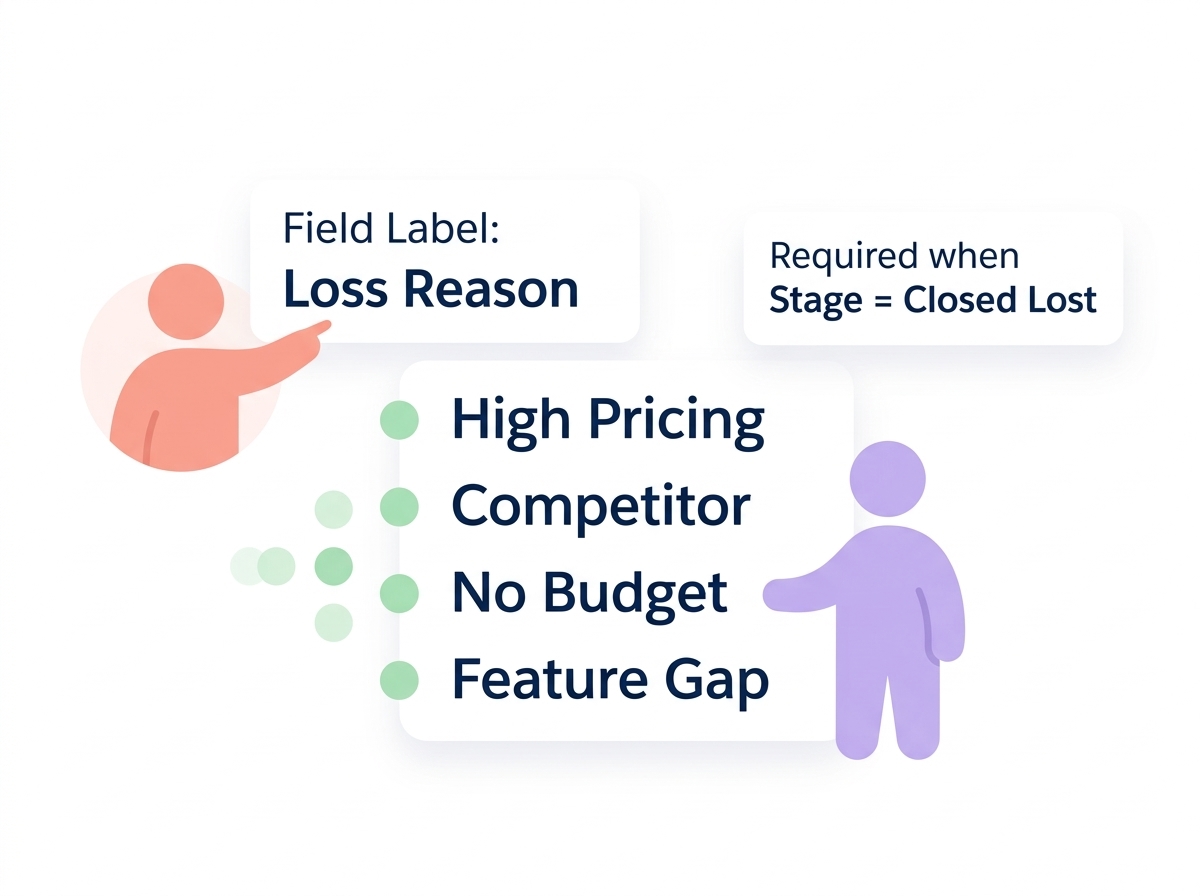 Loss reason field setup