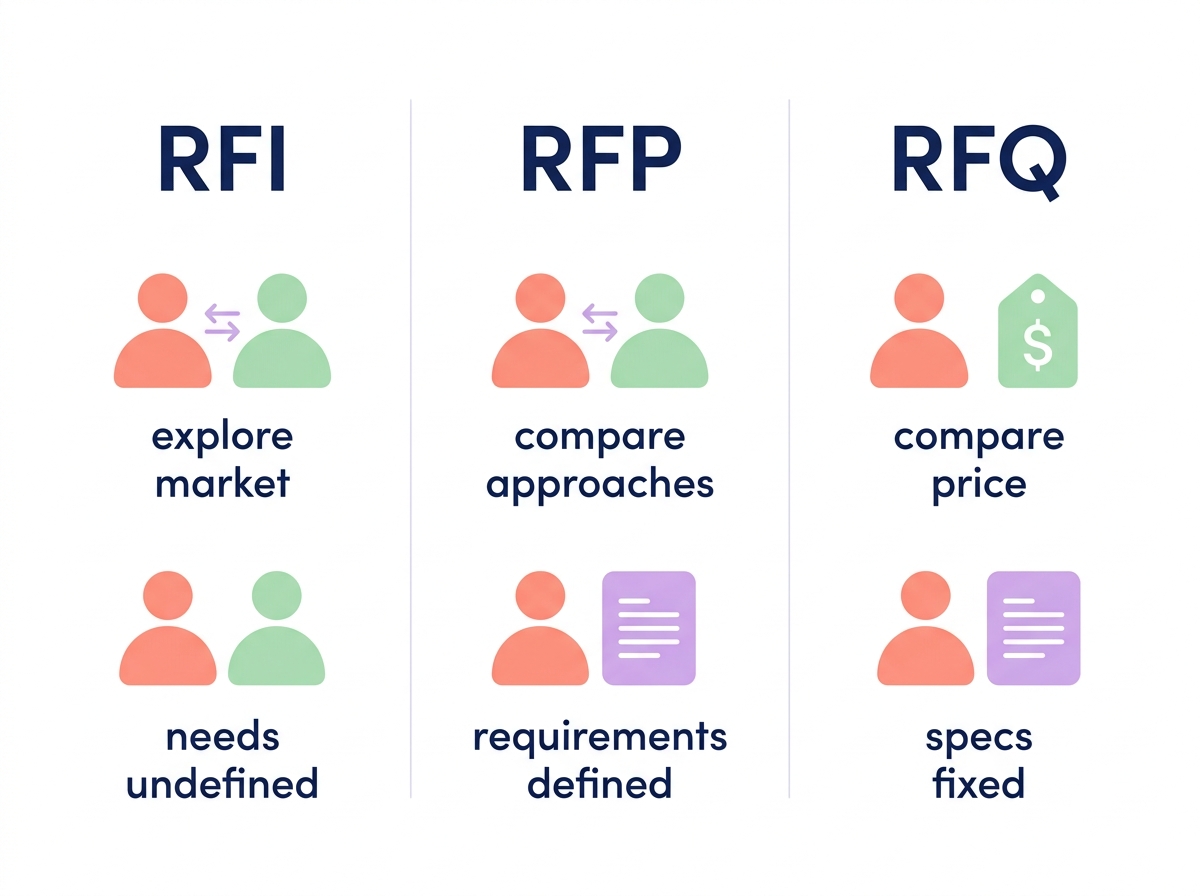 RFI RFP RFQ comparison