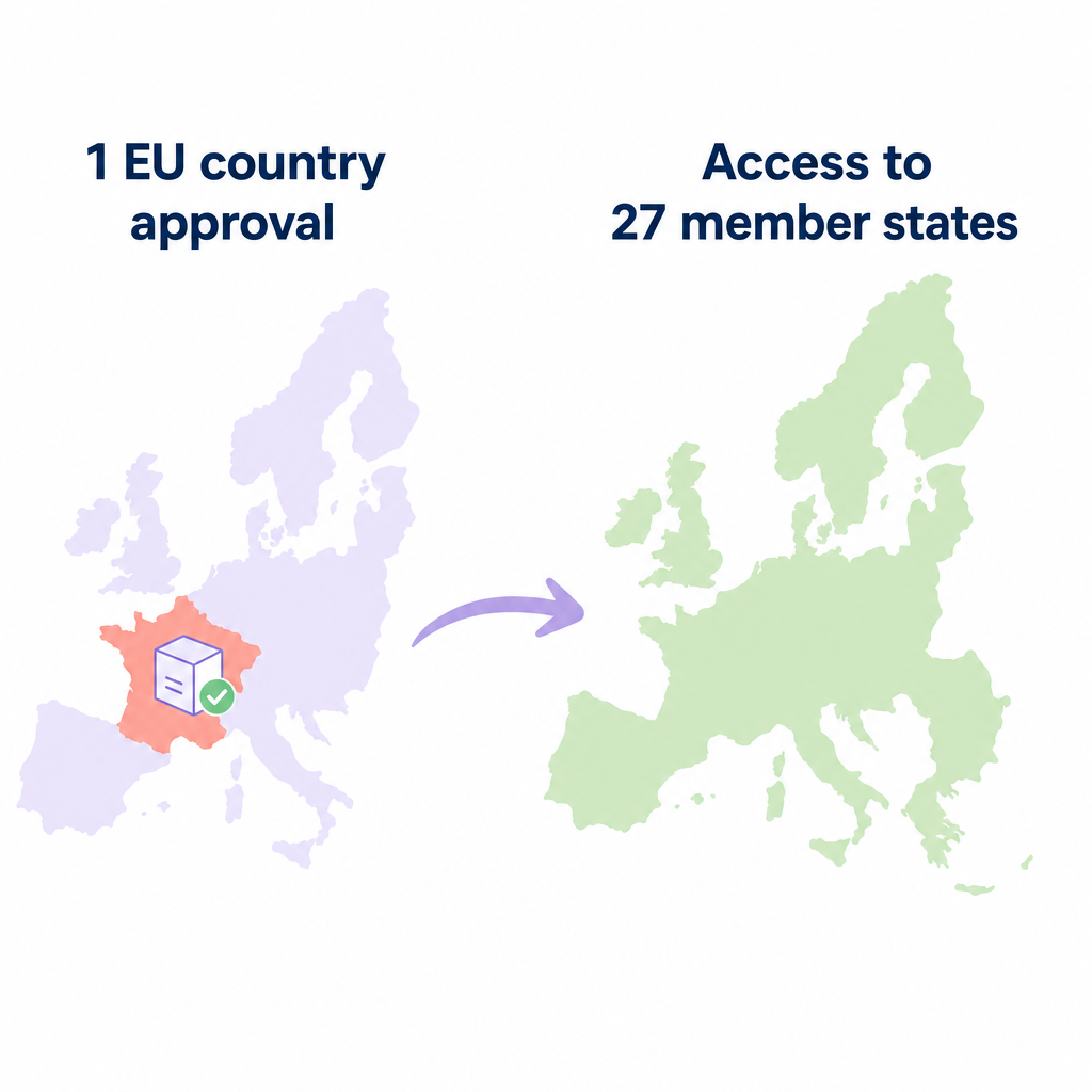 One approval, 27 markets